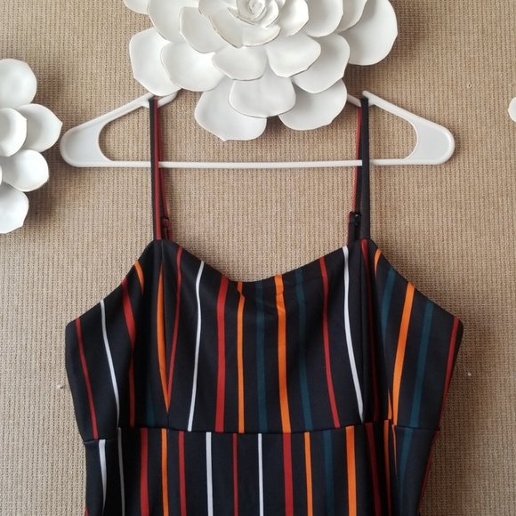 Black Stripped Dress size L - Picture 2 of 7
